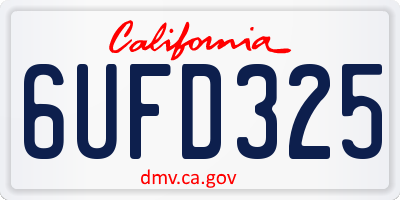 CA license plate 6UFD325