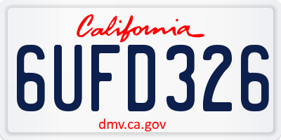 CA license plate 6UFD326