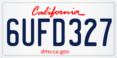 CA license plate 6UFD327
