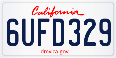 CA license plate 6UFD329