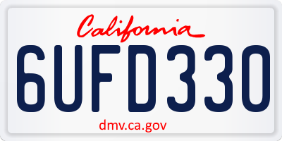 CA license plate 6UFD330