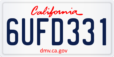 CA license plate 6UFD331