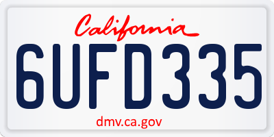 CA license plate 6UFD335