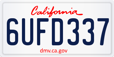 CA license plate 6UFD337