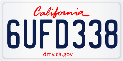 CA license plate 6UFD338