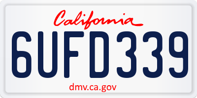 CA license plate 6UFD339