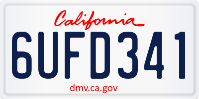 CA license plate 6UFD341
