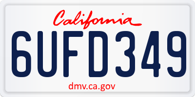 CA license plate 6UFD349