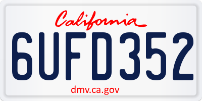 CA license plate 6UFD352