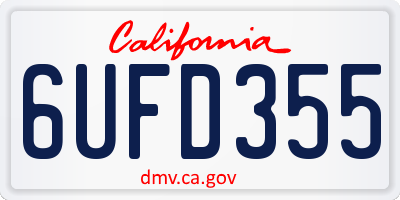 CA license plate 6UFD355