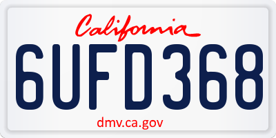 CA license plate 6UFD368