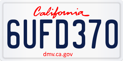 CA license plate 6UFD370