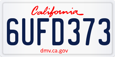 CA license plate 6UFD373