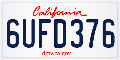 CA license plate 6UFD376