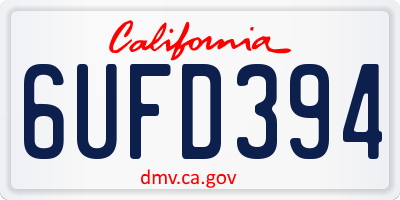 CA license plate 6UFD394