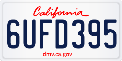 CA license plate 6UFD395