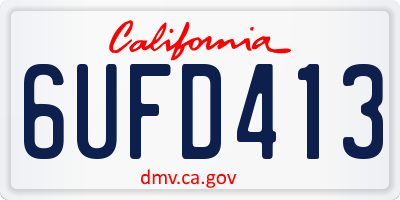CA license plate 6UFD413