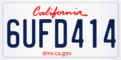 CA license plate 6UFD414