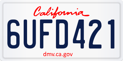 CA license plate 6UFD421