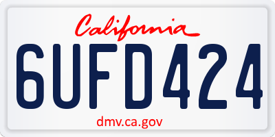 CA license plate 6UFD424