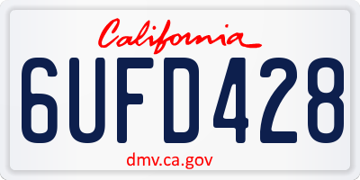 CA license plate 6UFD428