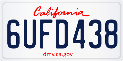 CA license plate 6UFD438
