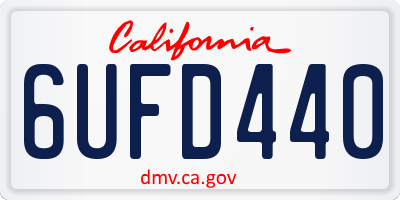 CA license plate 6UFD440
