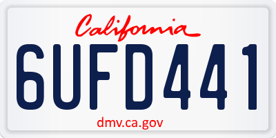 CA license plate 6UFD441