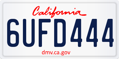 CA license plate 6UFD444