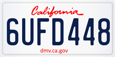CA license plate 6UFD448