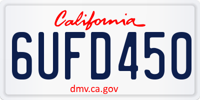 CA license plate 6UFD450