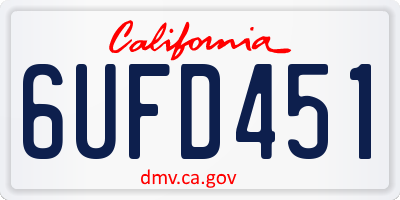 CA license plate 6UFD451