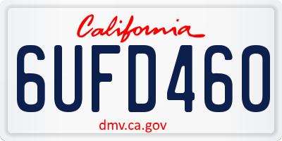 CA license plate 6UFD460