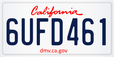 CA license plate 6UFD461
