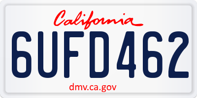 CA license plate 6UFD462