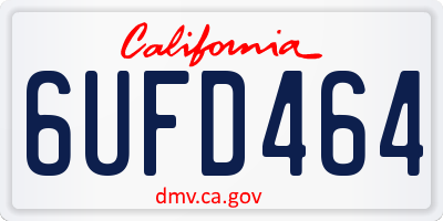 CA license plate 6UFD464