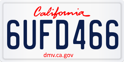 CA license plate 6UFD466