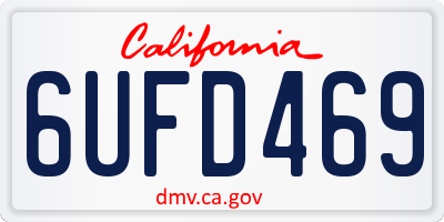 CA license plate 6UFD469