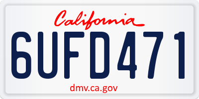 CA license plate 6UFD471