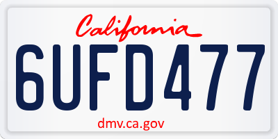 CA license plate 6UFD477