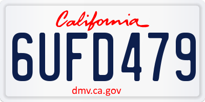CA license plate 6UFD479