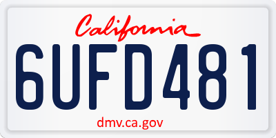 CA license plate 6UFD481