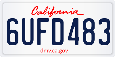CA license plate 6UFD483