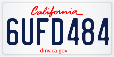 CA license plate 6UFD484