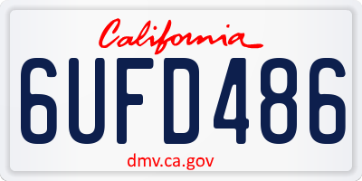 CA license plate 6UFD486