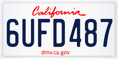 CA license plate 6UFD487