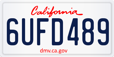 CA license plate 6UFD489