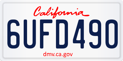 CA license plate 6UFD490