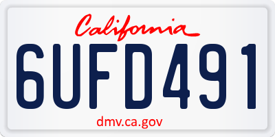 CA license plate 6UFD491