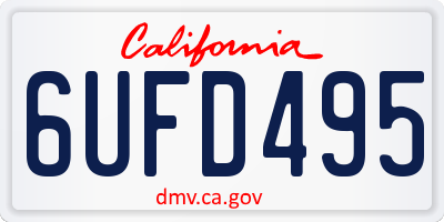 CA license plate 6UFD495